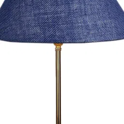new era Blue Jute with Metal Gold Table Lamp image 4