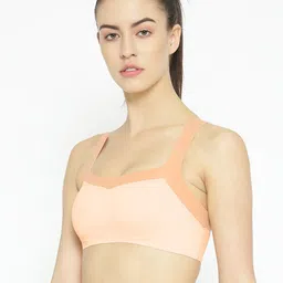 aoba EROTISSCH Peach-Coloured Solid Non-Wired Lightly Padded Sports Bra AIB-16A image 2
