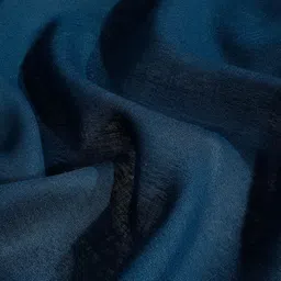 ROSARA HOME Pack of 2 Navy Blue Solid Polyester Sheer Door Curtain image 5