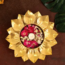 DecorTwist Gold-Toned Lotus Urli Bowl Showpiece-image-41