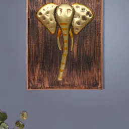 Aapno Rajasthan Gold-Toned & Brown Ganesha Wall Decor-picture-11