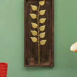 vedas Metallic-Toned Textured Titan Leaf Wall Decor image 1