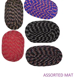 Supreme Home Collective Blue & Pink 5 Pieces Woven Design Cotton Anti-Skid Doormats-image-51