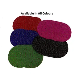 Supreme Home Collective Blue & Red 5 Pieces Printed Cotton Anti-Skid Oval Shape Doormats-image-61