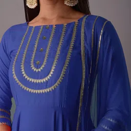 Utsav Fashion Printed Empire Gotta Patti Kurta with Dhoti Pant & Dupatta image 2