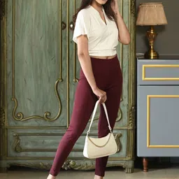 Mlada Slim Fit High Waist Jeggings with Elastic Waist Band image 2