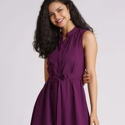 AASK Purple Crepe Dress image 2