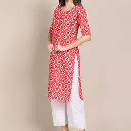 7threads KALINI Women Pack of 2 Purple & Red Ethnic Motifs Printed Crepe Kurta image 4