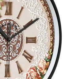 RANDOM Pink & Brown Textured Round Contemporary Wall Clock image 4