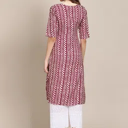 7threads KALINI Women Pack Of 2 Geometric Printed Crepe Kurta image 5