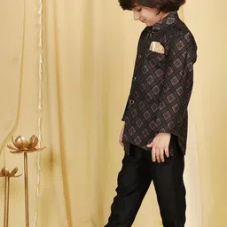 Aj DEZInES Kids Boys Woven-Designed Cotton Sherwani image 2