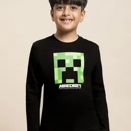 Kids Ville Boys Minecraft Printed Pure Cotton Tshirt image 2