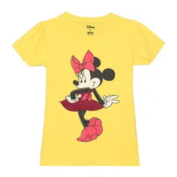 Disney by Wear Your Mind Girls Yellow Printed Applique T-shirt-picture-32