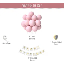 Special You 50-Pcs Pink & White Foil Balloons Birthday Decors image 3