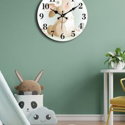 OLIVE TREE White & Brown Printed Contemporary Analogue Wooden Round Wall Clock-picture-24