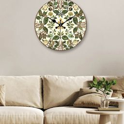 OLIVE TREE Green & Beige Printed Round Shape Contemporary Wall Clock-picture-27