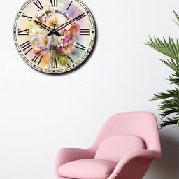 OLIVE TREE Purple & Green Printed Round Contemporary Wall Clock-picture-25