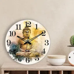 OLIVE TREE Grey & Brown Printed Traditional Analogue Wooden Round Wall Clock image 5