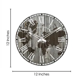 OLIVE TREE Grey & White Printed Round Shape Contemporary Wall Clock image 3