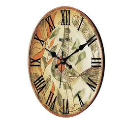 OLIVE TREE Brown & Black Printed Round Shape Contemporary Analogue Wall Clock image 4