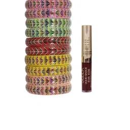 ZULKA Set of 10 Textured Glass Kada Bangles image 3