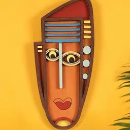 AAKRITI ART CREATIONS Brown & Red Googly Eyes Wall Decor Mask-picture-12