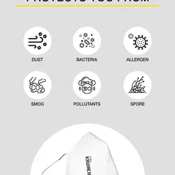 Bewakoof Pack Of 10 White Solid Reusable Outdoor Masks image 3