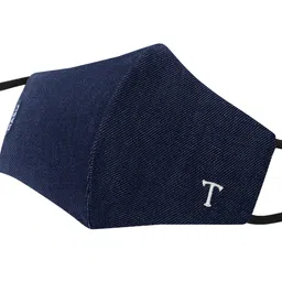 MASQ Unisex Pack Of 6 4-Ply Navy Blue & Grey Pure Cotton Reusable Cloth Masks image 4