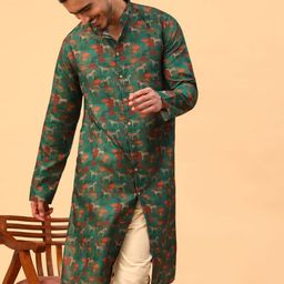 TABARD Ethnic Motif Printed Mandarin Collar Cotton Straight Kurta-picture-20