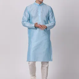 TABARD Mandarin Collar Dupion Silk Kurta-picture-26