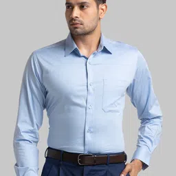 Raymond Spread Collar Slim Fit Opaque Formal Shirt-image-24