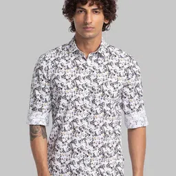 Parx Slim Fit Abstract Printed Spread Collar Pure Cotton Casual Shirt-image-57