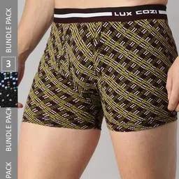 Lux Cozi Men Pack Of 3 Assorted Cotton Trunks COZI_BIGSHOT_LONGS_PRINT_OE_AST2_3PC-picture-36