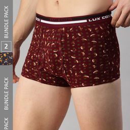 Lux Cozi Men Pack Of 2 Assorted Cotton Trunks-picture-0
