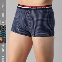 Lux Cozi Men Pack Of 4 Assorted Skin-friendly Label Free Comfort Short Cotton Trunk-picture-12