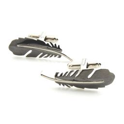 PELUCHE Men Grey Feather Lite Cufflinks-picture-48