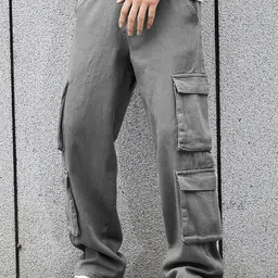urban indy URNAN INDY Men Cotton Cargo Trousers-picture-17