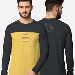 BULLMER Men Grey Colourblocked Cotton T-shirt-picture-37