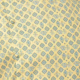 TABARD Men Yellow & Blue Ethnic Motifs Printed Kurta image 4