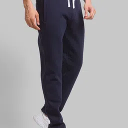 Parx Men Navy Blue Solid Cotton Track Pants image 4