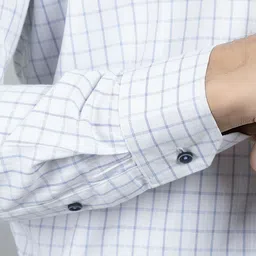 RED FEATHER Men Grid Tattersall Checks Cotton Formal Shirt image 3