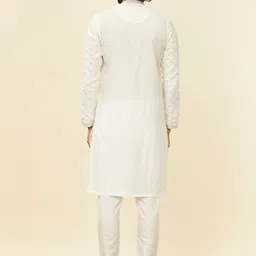 Manyavar Men Floral Embroidered Regular Kurta with Pyjamas image 4