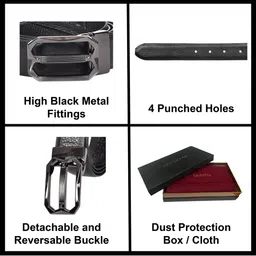 Sassora Men Textured Leather Reversible Formal Belt image 4