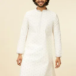 Manyavar Men Floral Embroidered Regular Kurta with Pyjamas image 3