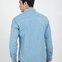 RED FEATHER Men Grid Tattersall Checks Cotton Formal Shirt image 2