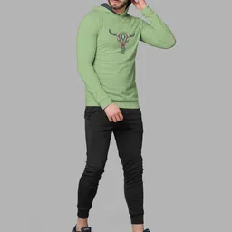 BULLMER Men Green Typography Printed Cotton T-shirt image 2