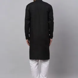 NEUDIS Men Black Thread Work Grandeur & Majestic Artwork Handloom Kurta image 2