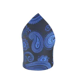 kavove KOVOVE Men Black & Blue Self-Designed Pocket Square image 2