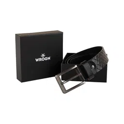 WROGN Men Textured Wide Leather Belt image 5