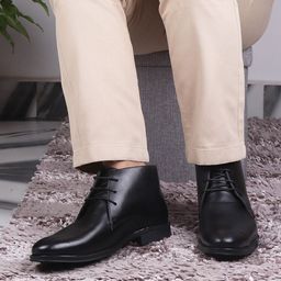 Red Chief Men Black Solid Leather Formal Derbys-picture-9